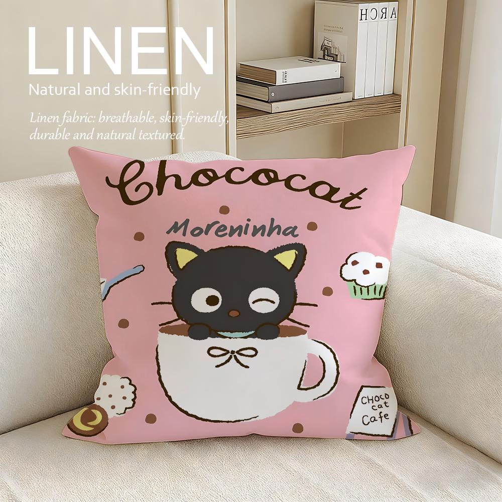 Cute Chokotto Neko Cushion Cover Pillowcase Set Pcs x x Breathable Washable Sofa Cushion Cover
