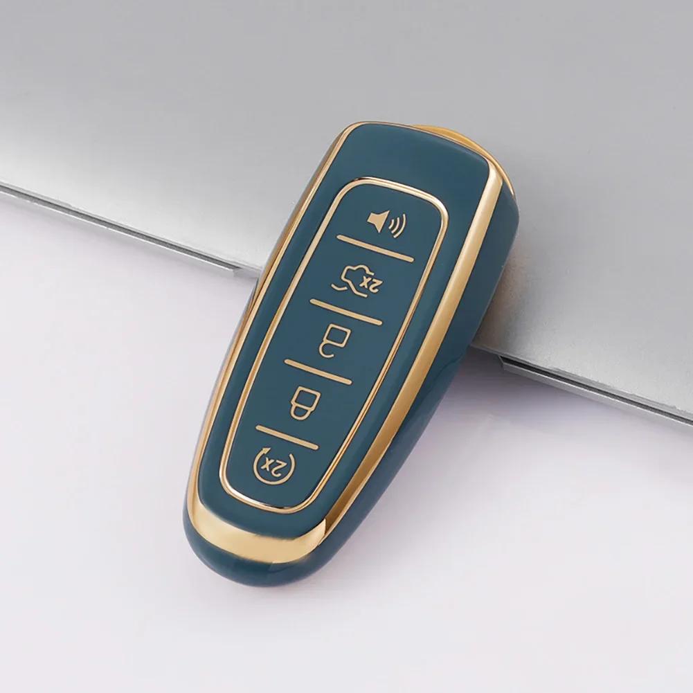 5 Button TPU Car Key Cover Case for Ford Edge Explorer Escape Focus Taurus Flex for Lincoln MKS MKT MKX MKZ Navigator Key Cover