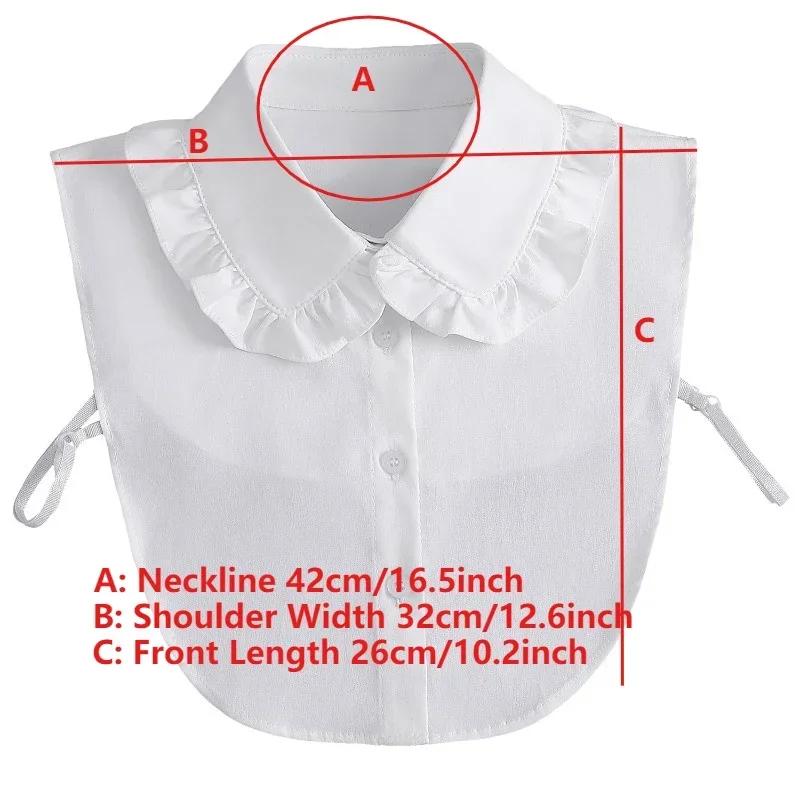 Jednobarevná bílá polokošile s falešným límcem pro dámskou halenku, svetr, odnímatelný límec košile, falešná klopa, topové límce, dekor