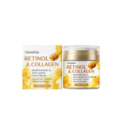 VIARELINE Retinol Moisturizing Cream, Deep Hydration Anti-Wrinkle, Lightweight Non-Greasy Texture, Brightens Skin, 50ml Less