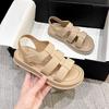 Heli Shark Moda Sandali Estivi da Donna Aperti Colore Solido Vuoti Sandali Bassi da Spiaggia Casual Velcro Scarpe da Donna