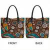  Bohemian Print Canvas Tote Bag Large Capacity Fashion Shoulder Bag for Daily Use