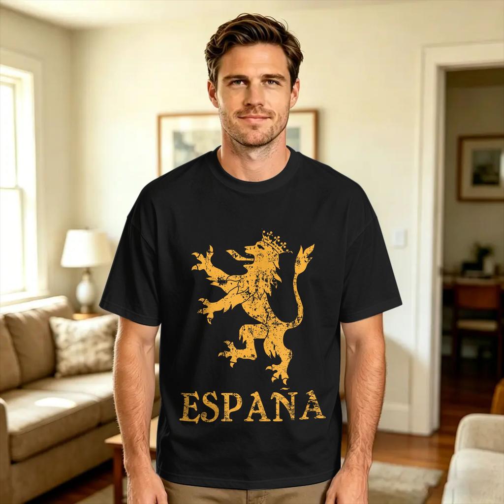 Harajuku T Shirt Spain Crest Arched Espana 100 Cotton TShirts Fashion Tshirt for Male Beach Aesthetic Casual Short Sleeve Tees