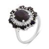 Silver Ring with Natural Sapphire, Cubic Zirconia, Item Weight 5.63 G (2202516)