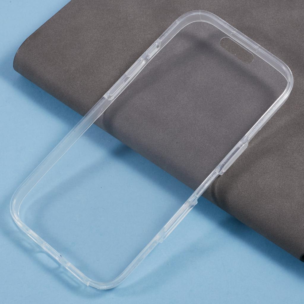 For iPhone 16 Pro Case TPU Frame Clear Acrylic Back Phone Cover with PET Film