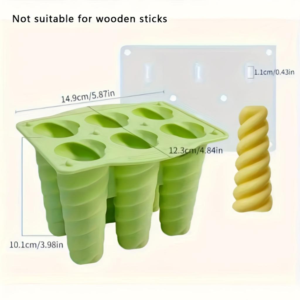 1pc Spiral Ice Cream Mold 6-Hole Silicone DIY Ice Pop Mold Ice Tray For Ice Maker Summer Beach Vacation