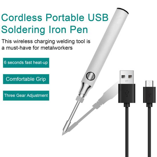 Lötkolben mit drei Gängen, schnelles Aufheizen, hohe Temperaturbeständigkeit, tragbarer kabelloser Lade-Schweißstift, Werkstattbedarf
