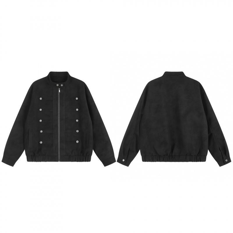 Unisex Oversized PU Jacket Black Stand Collar Zipper Casual Outerwear Fall 2026