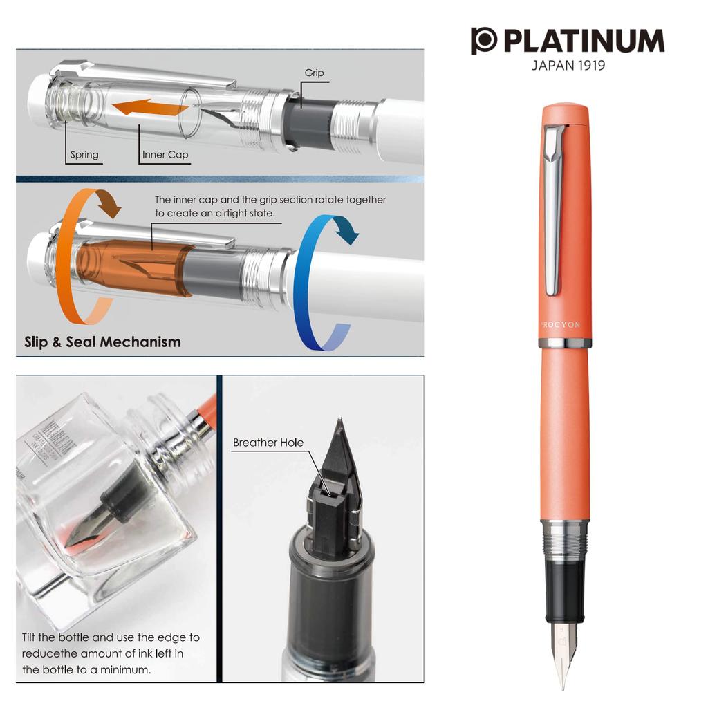 Platinum Procion Fountain Persimmon Fine #25 Pen, Orange, Nib, PNS-5000 25-2