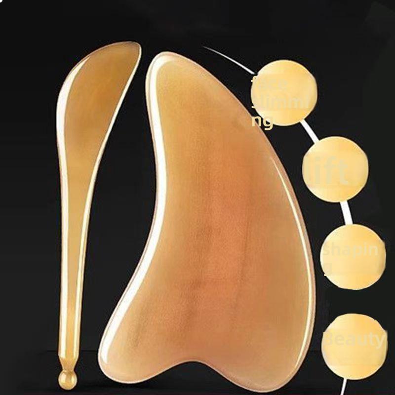 Natural Resin Facial Tendon Pulling Stick Facial Scraping Board Universal Environmentally Friendly Resin Scraping Board Set