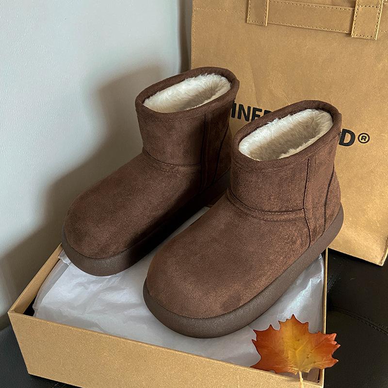 

Женские зимние ботинки на толстой подошве с мехом как единым элементом, легкие, теплые, непродуваемые, с мягкой подкладкой, нескользящие, для повседневной носки, хлопковые ботинки 40 темно-коричневого