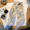 Literary Small Square Scarf Spring And Summer Silk Scarf Women'S Versatile Korean Foreign Style Headscarf Fashion Decorative Headband Flower Scarf