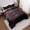 3pcs Duvet Cover Set Without Core 1 Quilt Cover + 2 Pillowcases Soft and Machine Washable Skull Design Bedding Set for Bedroom,