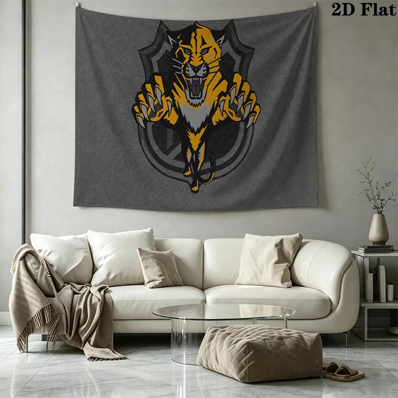 Florida Panthers Wall Tapestry Aesthetic Wall Hanging Printed Fabric Blanket Decorative Tapestries for Bedroom Living Room Home Decor