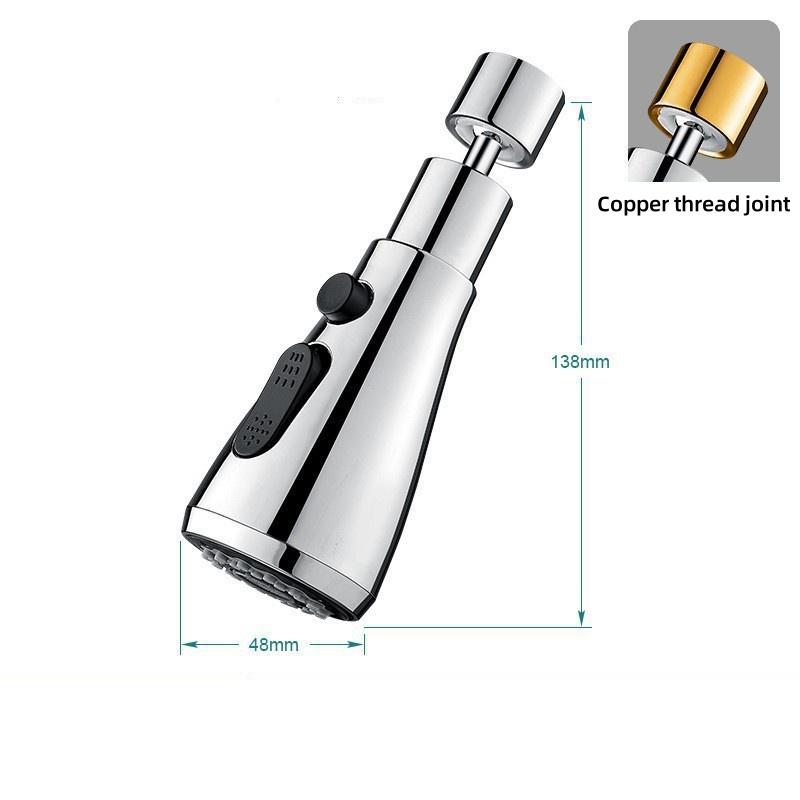 Faucet Extender 360 Rotation Sprayer Anti-Splash Tap Booster Shower Water Saving 3 Mode Faucet Aerator Replacement Head