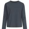 Shop   Women Basic Semi Crop Round Neck Long Sleeve T shirT Dai Wsh 1153 whiTe