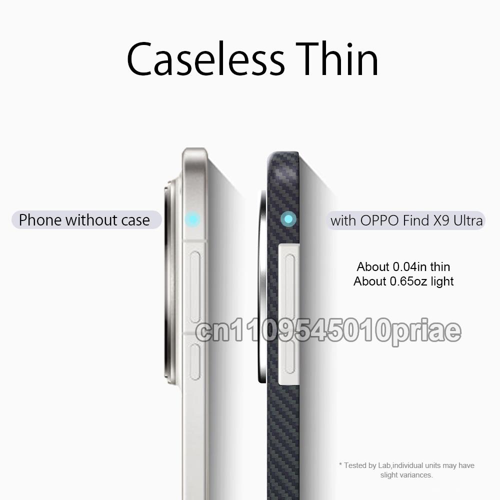 600D Real-thin Carbon Fiber Phone Case for Oppo Find X9 Ultra Vegan Leather Edition Case Aramid Fiber Fabric Thinhard Magnetic