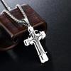 YQF Multilayer Cross Chain Pendant Necklace For Men Neck Catholic Religious Zircon Accessories