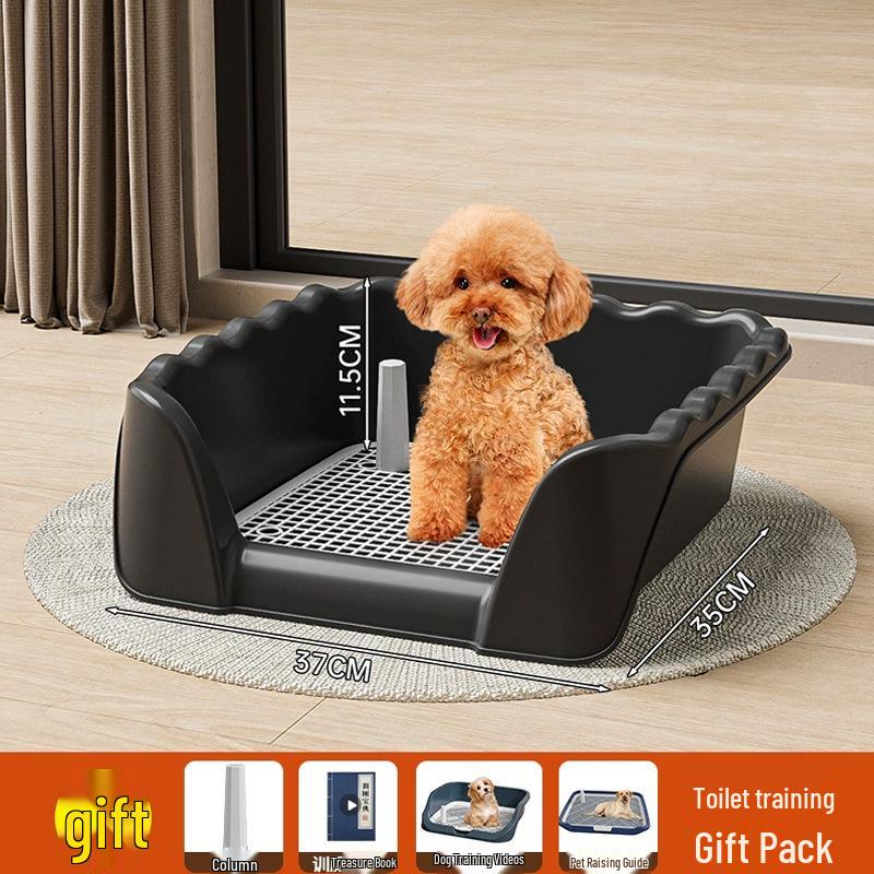 Wave Pattern Splash-Proof Dog Toilet: XL Tray with Anti-Slip Grid for Small & Medium Dogs