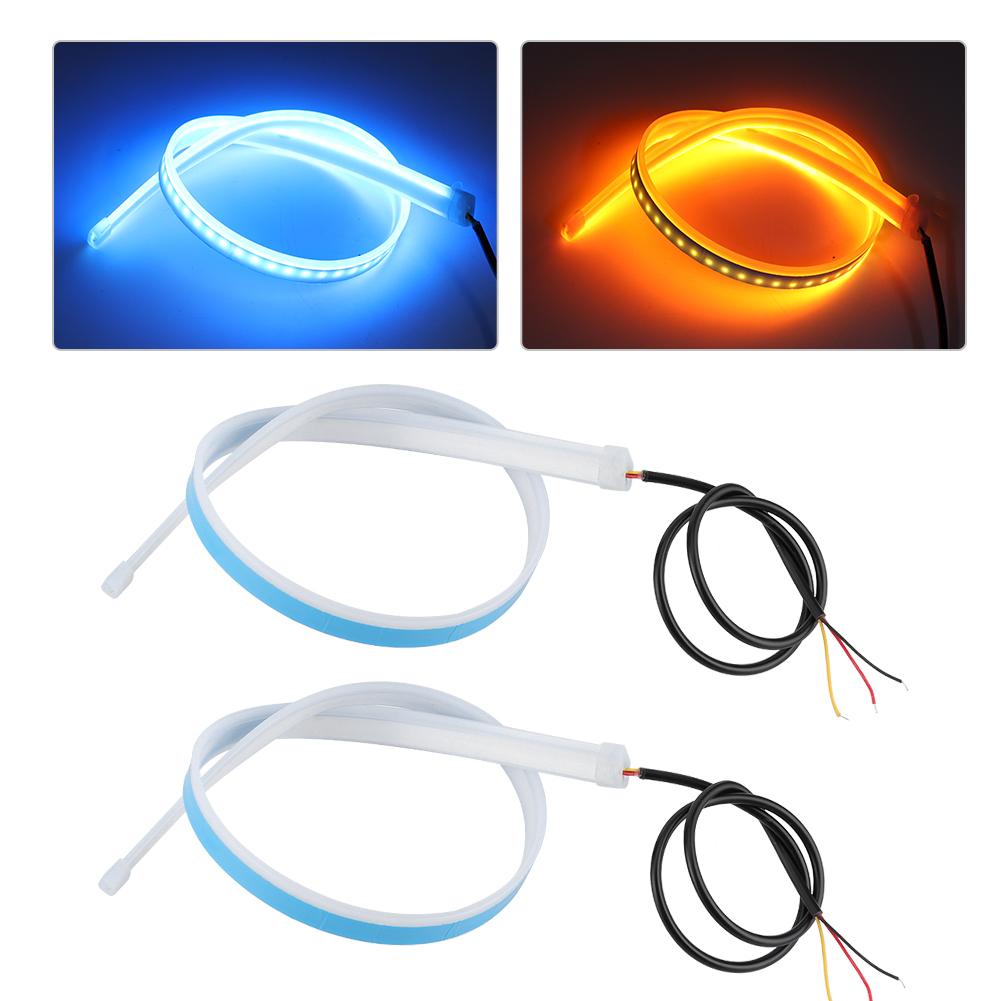 2 יחידות אור יום LED פנס איתות גמיש סדרתי פס 60 ס"מ 23.6 אינץ'