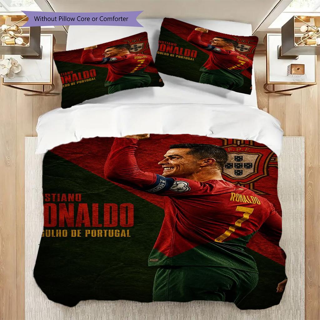 Ronaldo's Triumph Three-piece Set (1 * Duvet Cover + 2 * Pillowcase, Without Core) Duvet Cover and Pillowcase Christmas Birthday Gift
