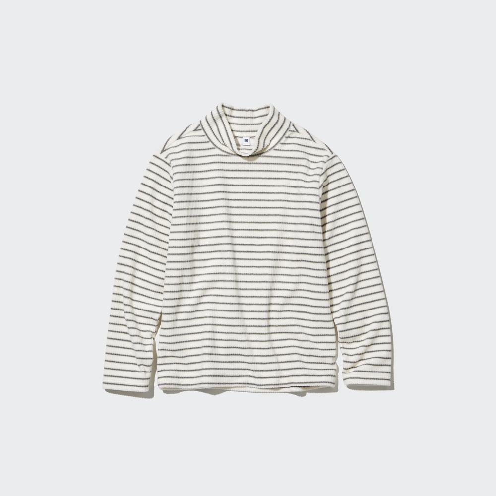 

UNIQLO KIDS Флисовая футболка с высоким воротником и длинными рукавами