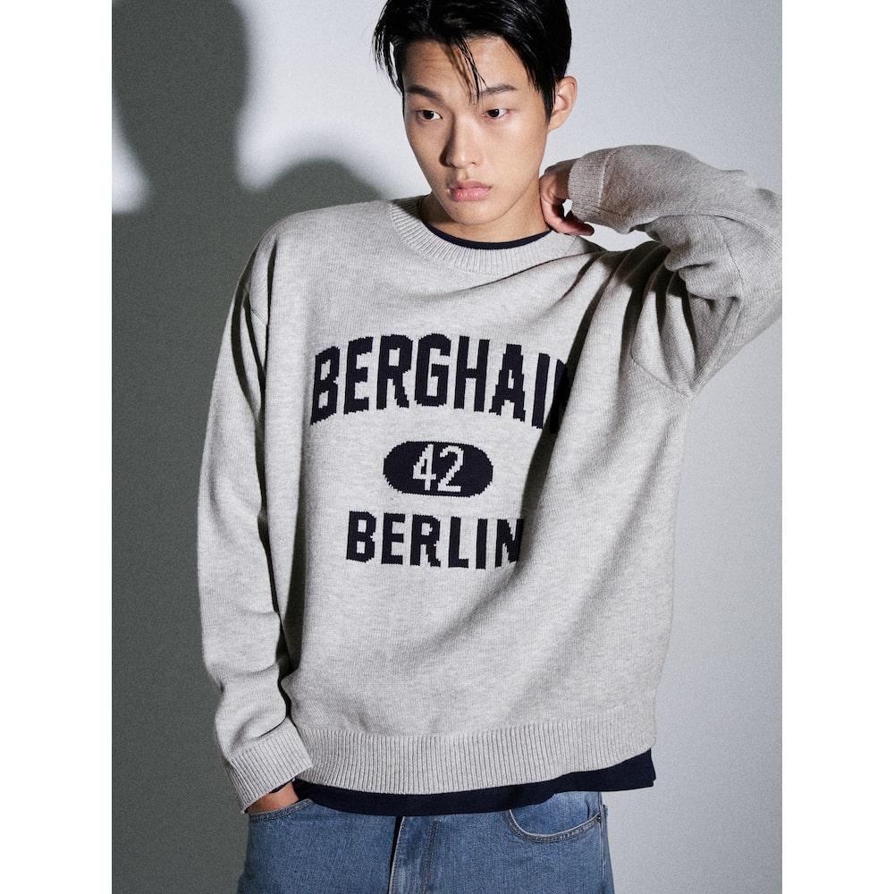 8Seconds Jacquard Lettering Knit Pullover Gray Gray (Antique Silver)/M