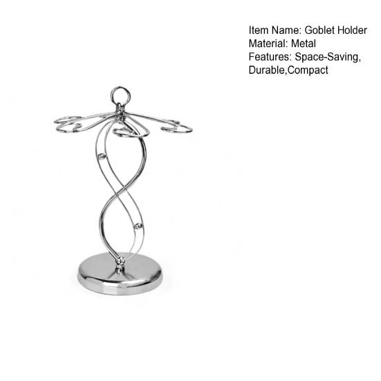 Metall Weinglas Halter Freistehendes Gestell für 6 Gläser Kompakter Kelch Organizer für Küchenarbeitsplatte und Bar