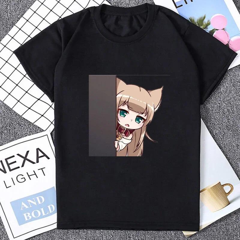 

Hot Japan Anime Cos Kinako OSAKANA Casual T-Shirt Unique New Style Printed O-neck Streetwear Man Tshirt Summer Cool Soft Tees S