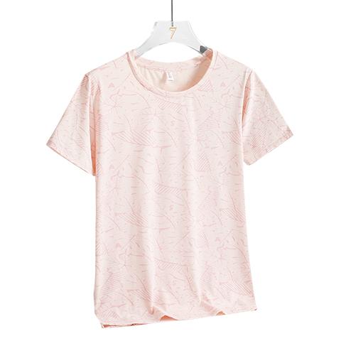 Ice Silk T-shirt for Women, Summer Quick Drying Sports Fitness Short Sleeved Round Neck T-shirt, Ice Silk Women's Top