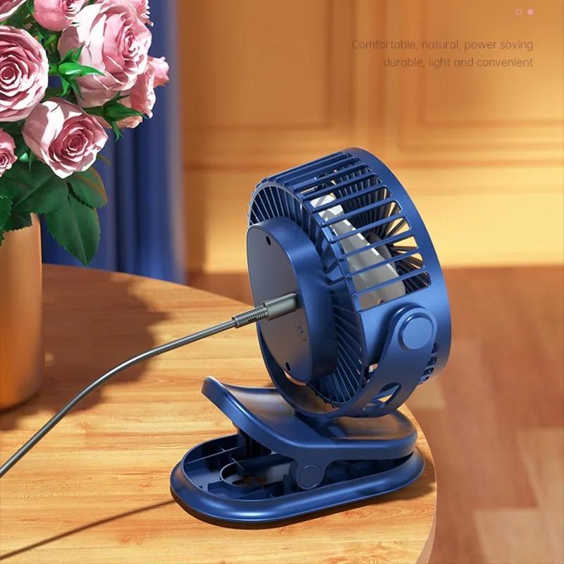 Mini USB Fan Rechargeable Battery Fan with Timer Strong Wind 3 Speed Desktop Portable Quiet Office Camping Outdoor