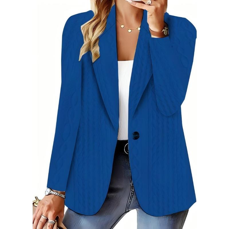 Autumn and Winter Fashion Versatile Solid Color One-button Blazer Women