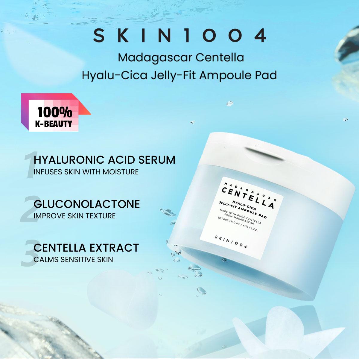 Skin1004 МАДАГАСКАРСКАЯ ЦЕНТЕЛЛА HYALU-CICA ЖЕЛЕОБРАЗНЫЕ АМПУЛЬНЫЕ ПЭДЫ 60 шт.