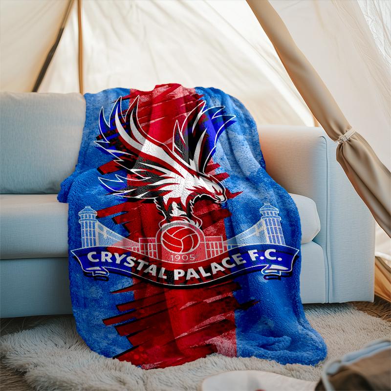 1PC Crystal Fc Crest Printed Soft Flannel Blanket Throw for Adult Bedroom Living Room Sofa Camping Travel Fan gifts Christmas Gifts