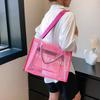 Mori Ins Beach Transparent Letter Print Women's Commuter Shopping Bag 23 Winter New Women's Shoulder Messenger Bag