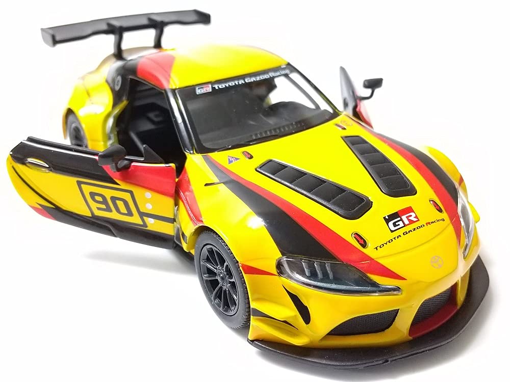 Kinsmart Toyota GR Supra Racing Concept scale diecast model car Yellow 1/36 (pull-back car) /