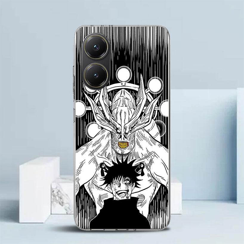 Black White Kaisen J-Jujutsu Phone Case For Xiaomi Poco F7 Ultra X5 X6 X7 Pro M7 Redmi 15C 15 13C 13 12C 12 10C 10 10A 9 9C 9A 9