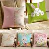 Cute Festive Global Symbol Easter Cushion Cover Pillowcase Antidustmite Living Room Sofa Decor Cushion Room