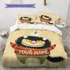 Monster Adventure Custom Name Pattern Bedding Quilt Set Quilt Cover Pillowcase Home Birthday Gift(1 * duvet cover + 2 * pillowcase, without core)