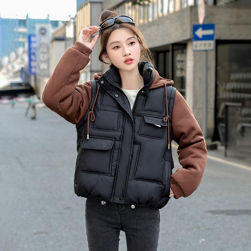 New Women's Cotton-padded Clothes Fake Two Pieces Fashion Hooded Short Women's Cotton-padded Clothes Thickened Cotton-padded Jacket