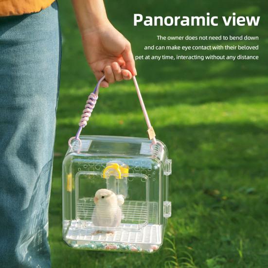Bird Carrier Travel Parrot Cage Transparent Ventilated Bird Cage with Safety Locks Portable Bird