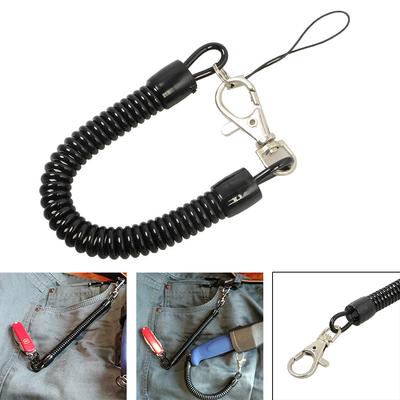 Přívěsky na klíče Outdoor Black Pu Spring Rope Pružný pásek Keychain Camping
