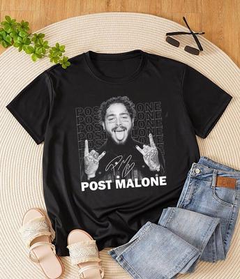 Post Malone Signature T-Shirt  Graphic Post Malone T-Shirt  Retro Rap 90s Tee  P Unisex T-Shirt