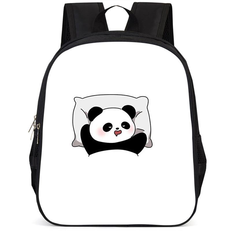 Spacious 15 Inch Panda Backpack For Elementary Kids Lightweight Oxford Cloth