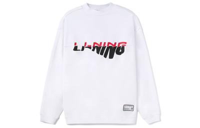 Li Ning Sweatshirts Men's White Crew Neck Moderate Regular AWDRA57-6