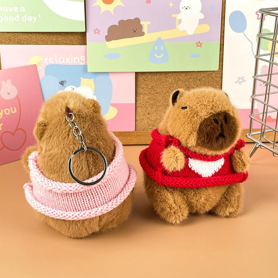 New Love Clothes Kapibala Plush Doll Sweater Capybara Doll Bag Hanging Gift Doll