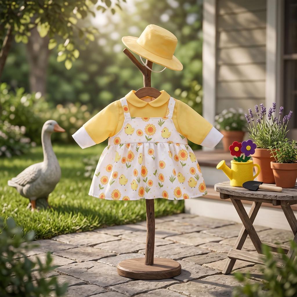 Porch Gardener Outfit with Hat - 2 Piece Costume for Yard Decoration