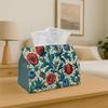 1pc Tissue Box Holder with a White Backdrop And Blue Accents - A Versatile Napkin Dispenser Suitable for Home Gatherings, Car Decoration, And More - a
