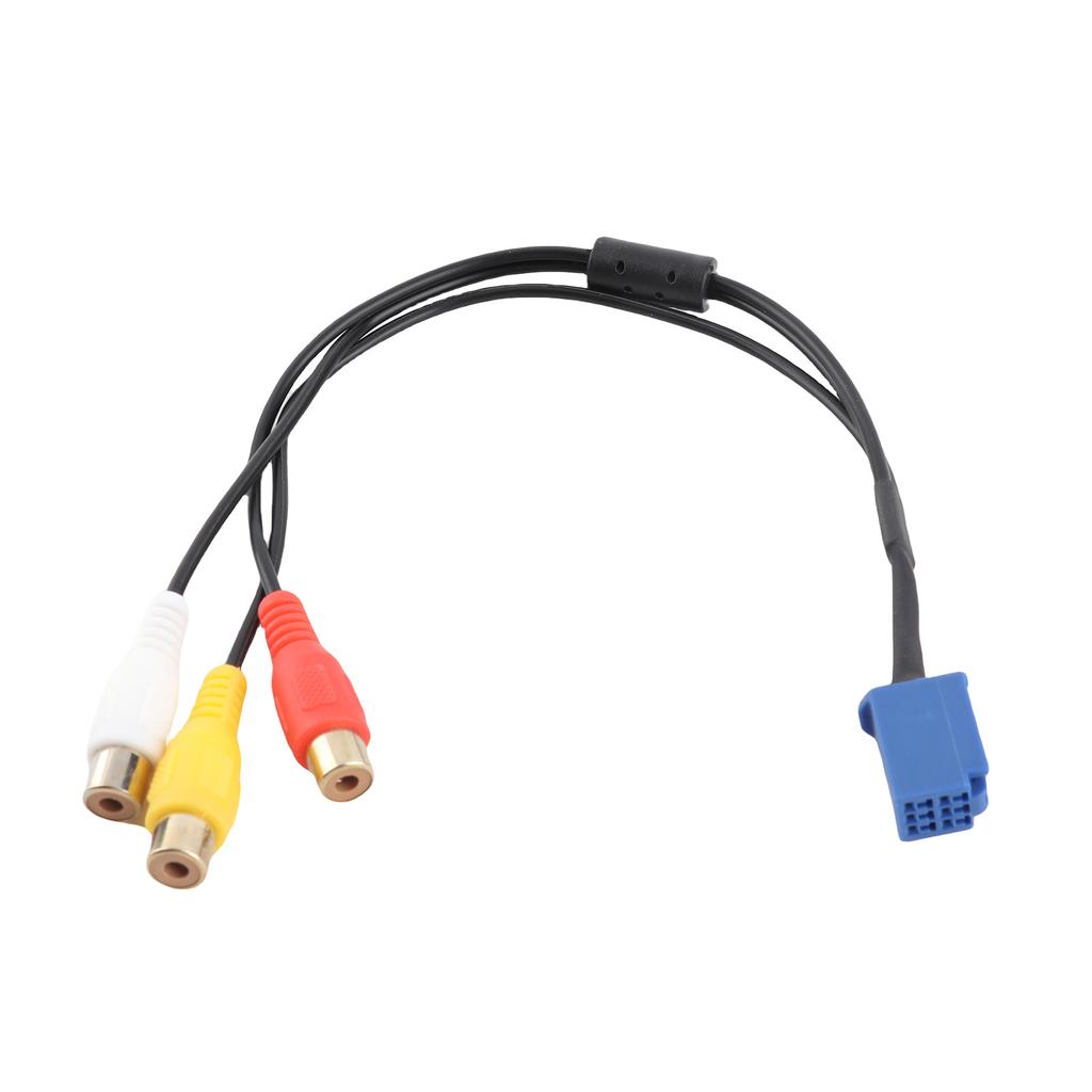 Car RCA Adapter VTR Cable 6 Pin Blue A V Port Replacement for Toyota