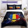 Romania Football Printed Bedding 3 Piece Set Cozy Breathable Bed Cover Set As Housewarming Holiday Gift